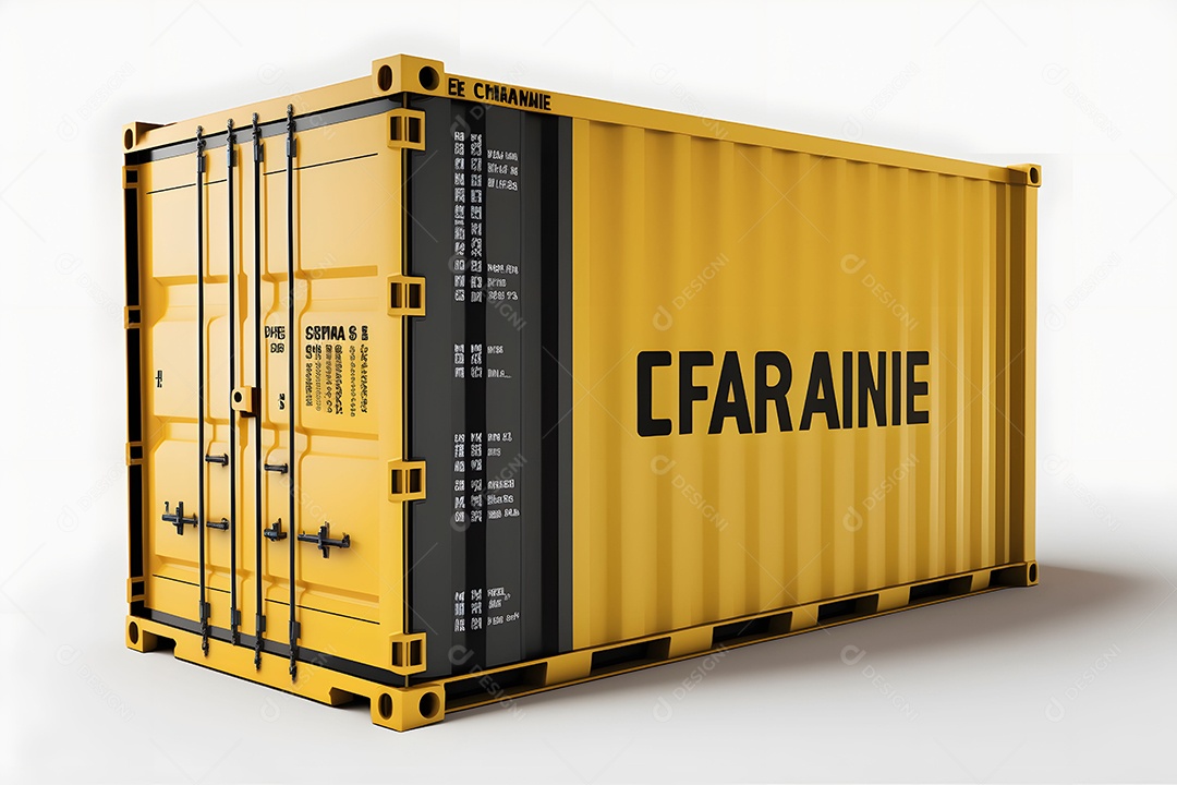 Maquete De Contêiner Amarelo De Transporte