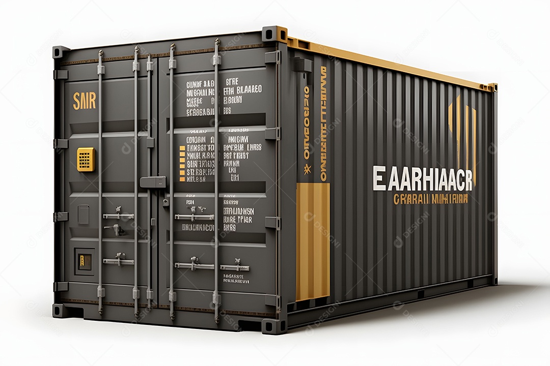 Maquete De Contêiner Preto De Transporte