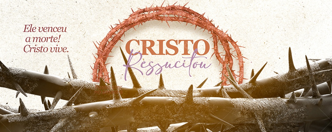 Social Media Banner Cristo Ressuscitou PSD Editável