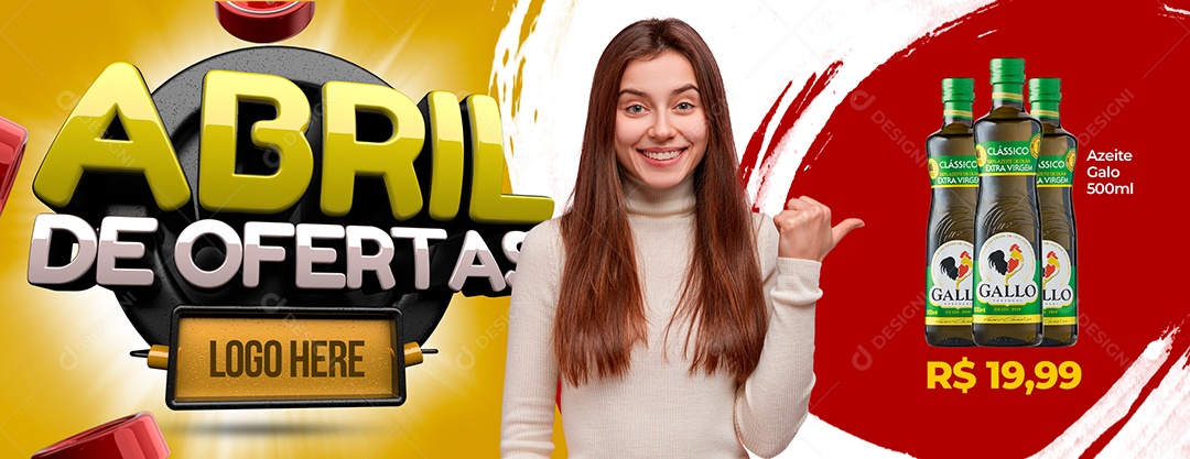 Social Media Banner Abril De Ofertas PSD Editável