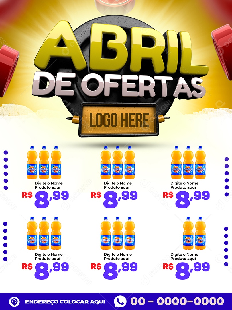 Social Media Encarte Abril De Ofertas Supermercados PSD Editável