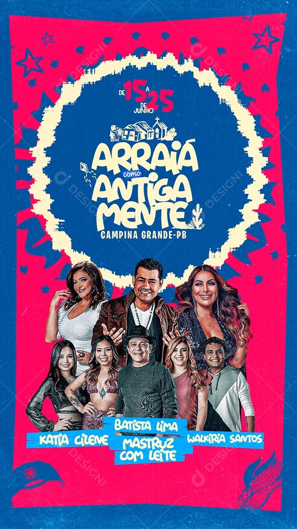 Story Flyer Arraiá Como Antigamente Social Media PSD Editável