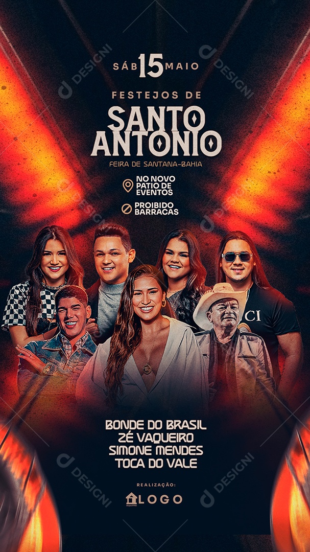 Story Flyer Festejos de Santo Antônio Social Media PSD Editável
