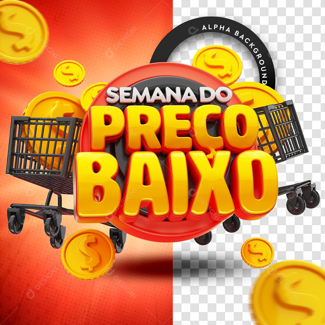 3D Stamp For Composition | Low Price Week PSD