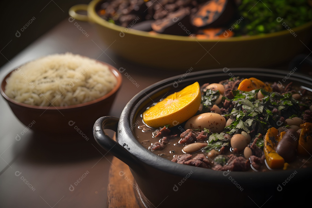 Prato De Feijoada Uma Comida Típica Brasileira