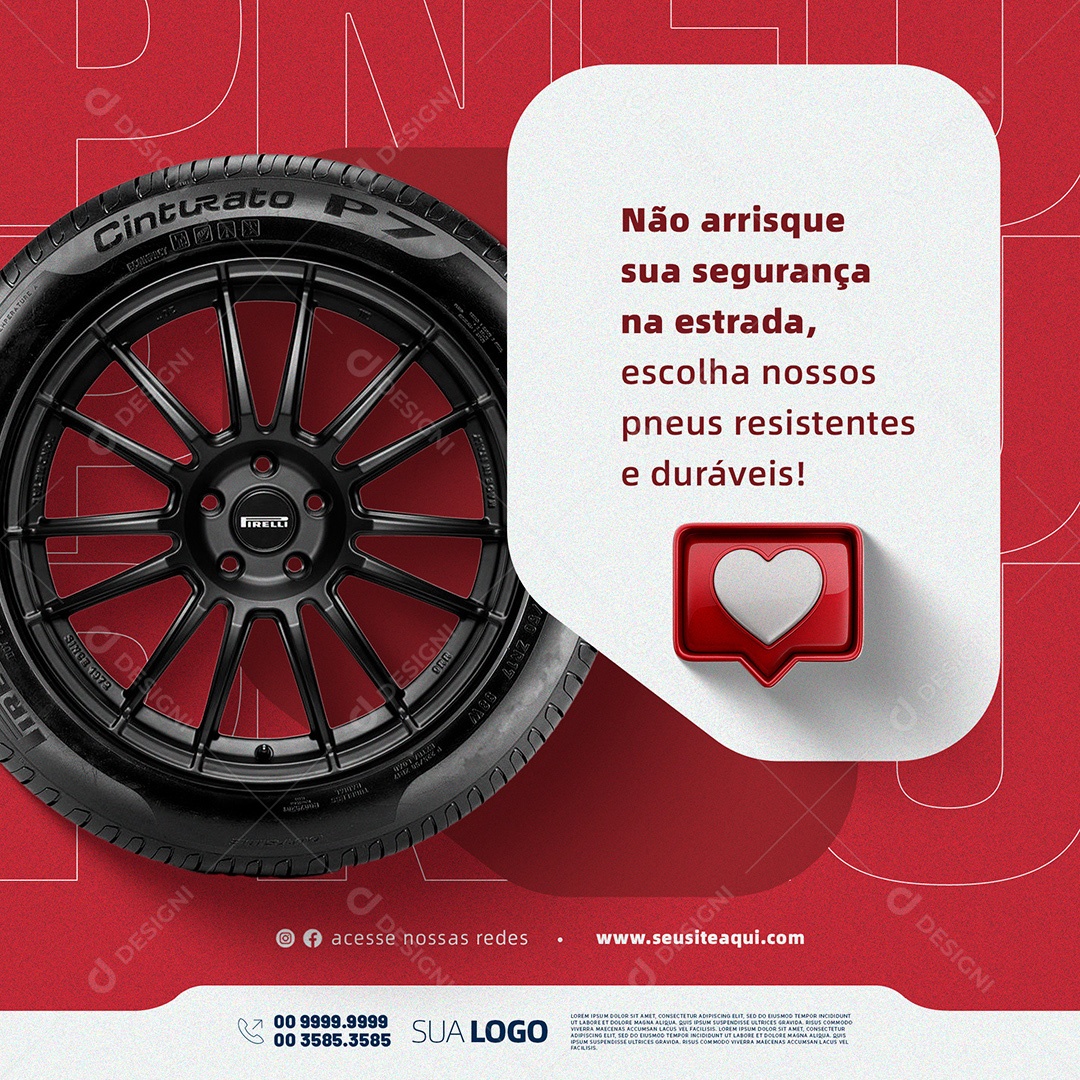 Loja de Pneus Social Media PSD Editável