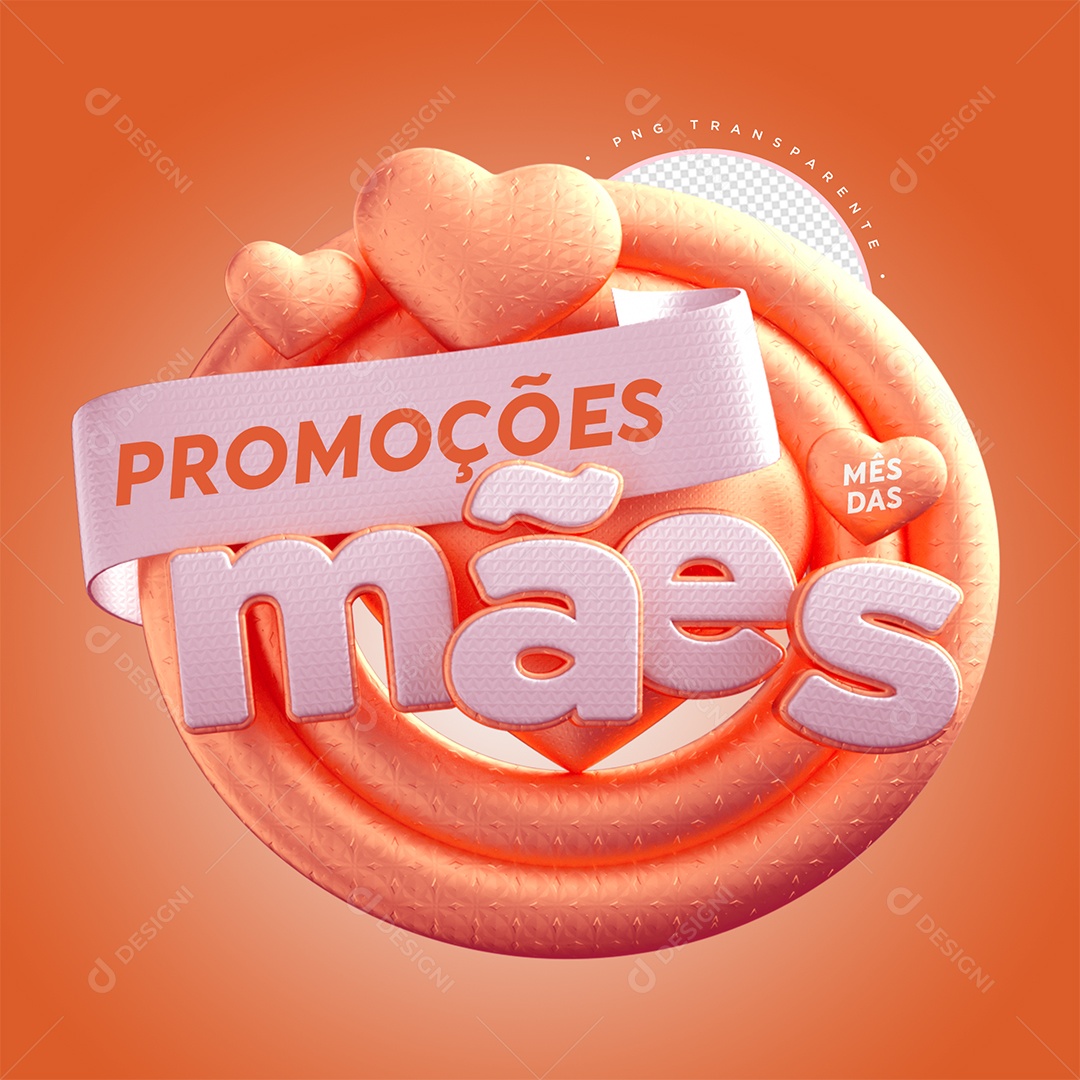 Selo 3D Para Composição Promoção Mês Das Mães PSD