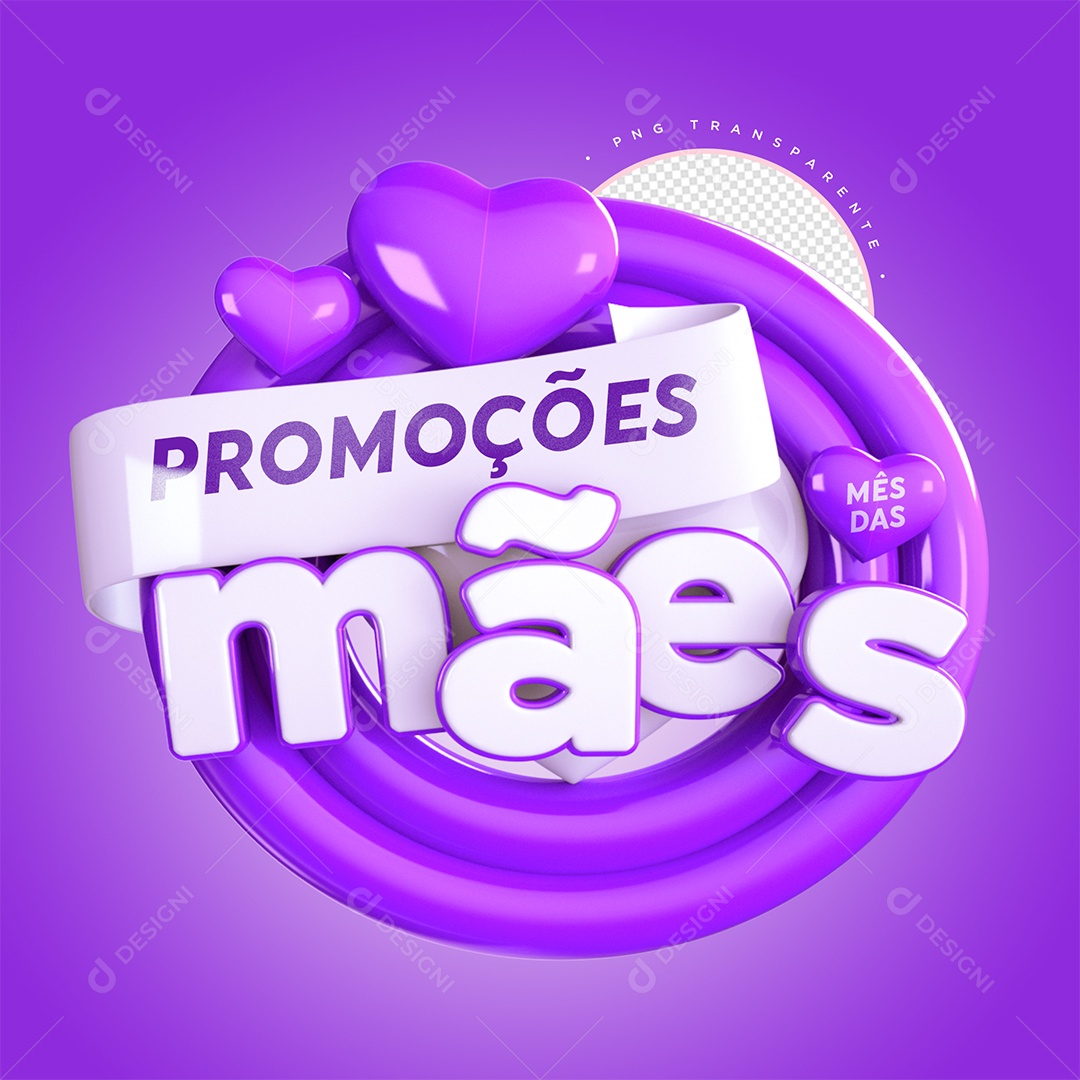 Selo 3D Para Composição Promoção Mês Das Mães PSD