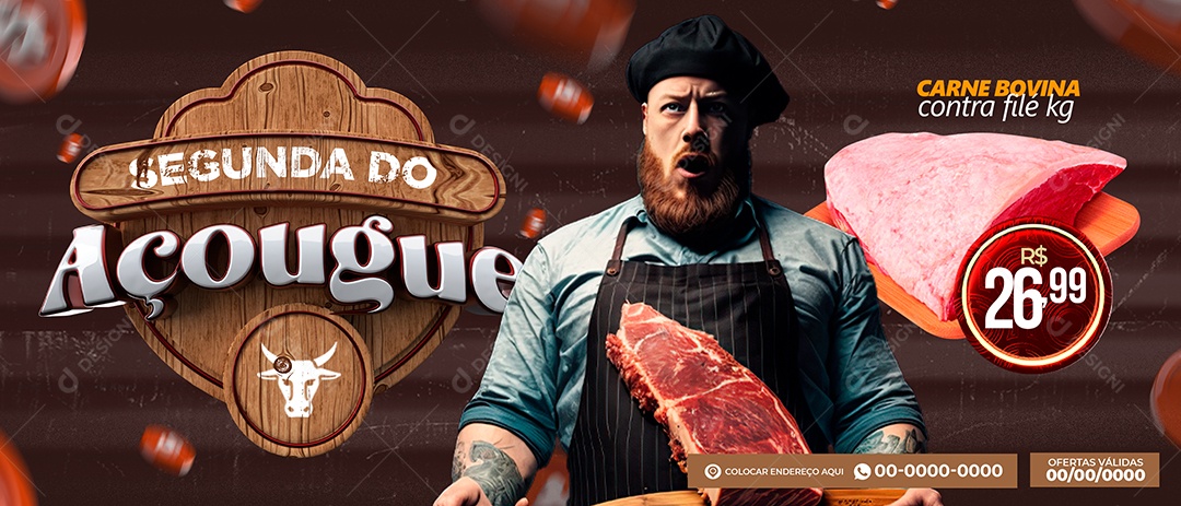 Social Media Banner Segunda Do Açougue PSD Editável
