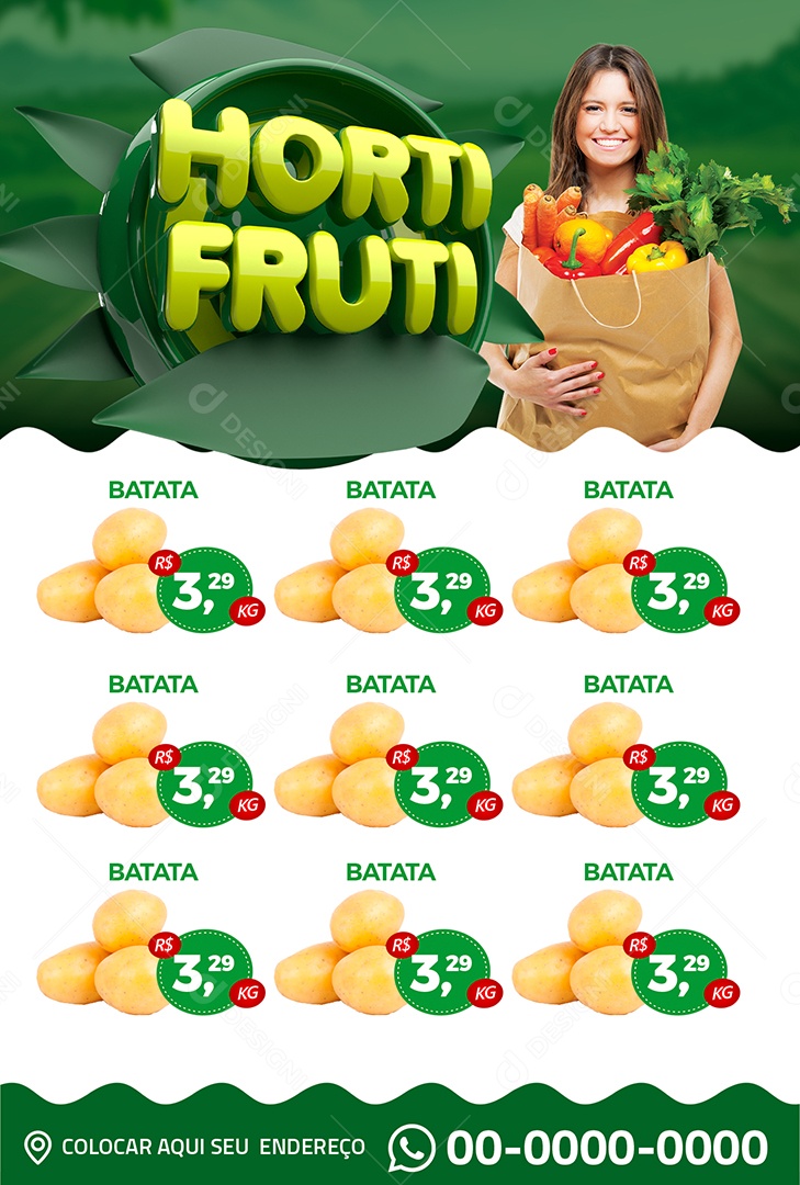 Social Media Editable Horti Fruti PSD Infill