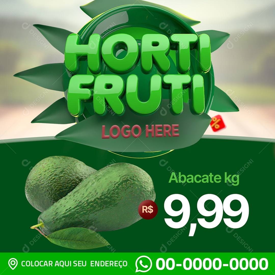 Social Media Horti Fruti PSD Editável