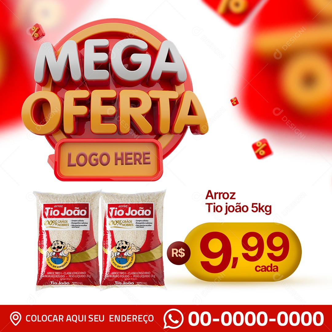 Social Media Mega Oferta Supermercado PSD Editável