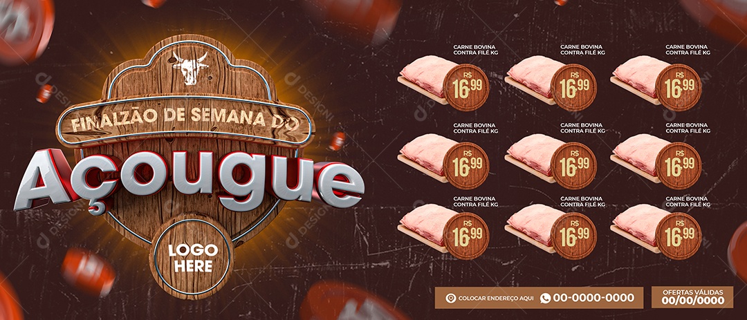 Social Media Banner Finalzão De Semana Do Açougue PSD Editável