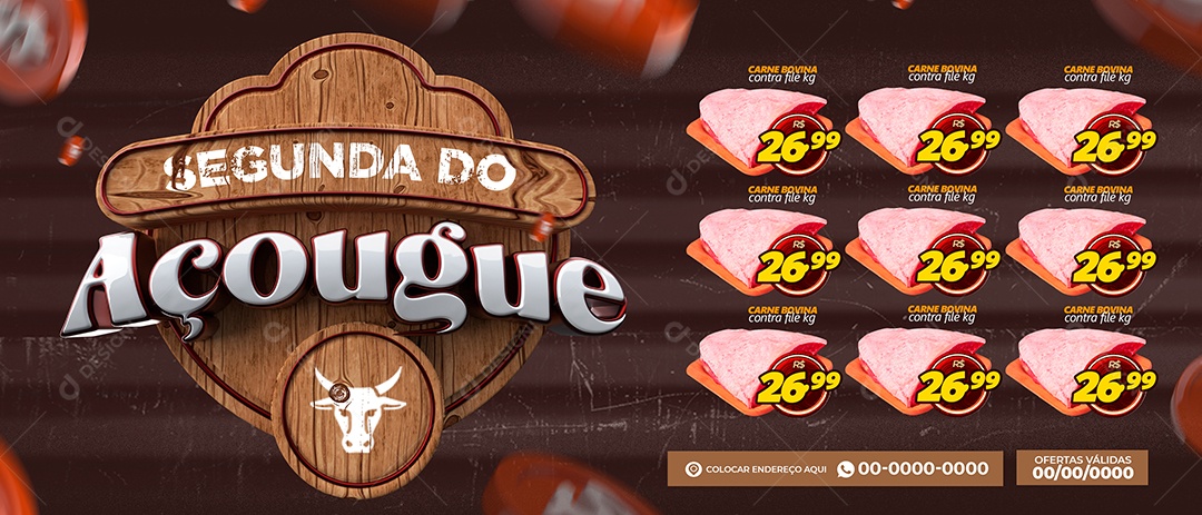 Social Media Banner Segunda Do Açougue PSD Editável
