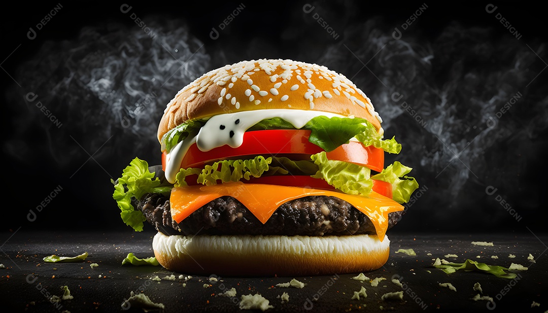 Hambúrguer Realista Imagem De Inteligência Artificial