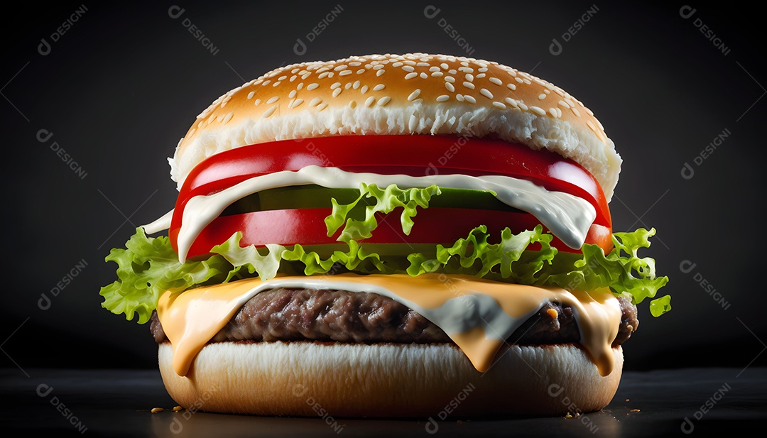 Hambúrguer Realista Imagem De Inteligência Artificial