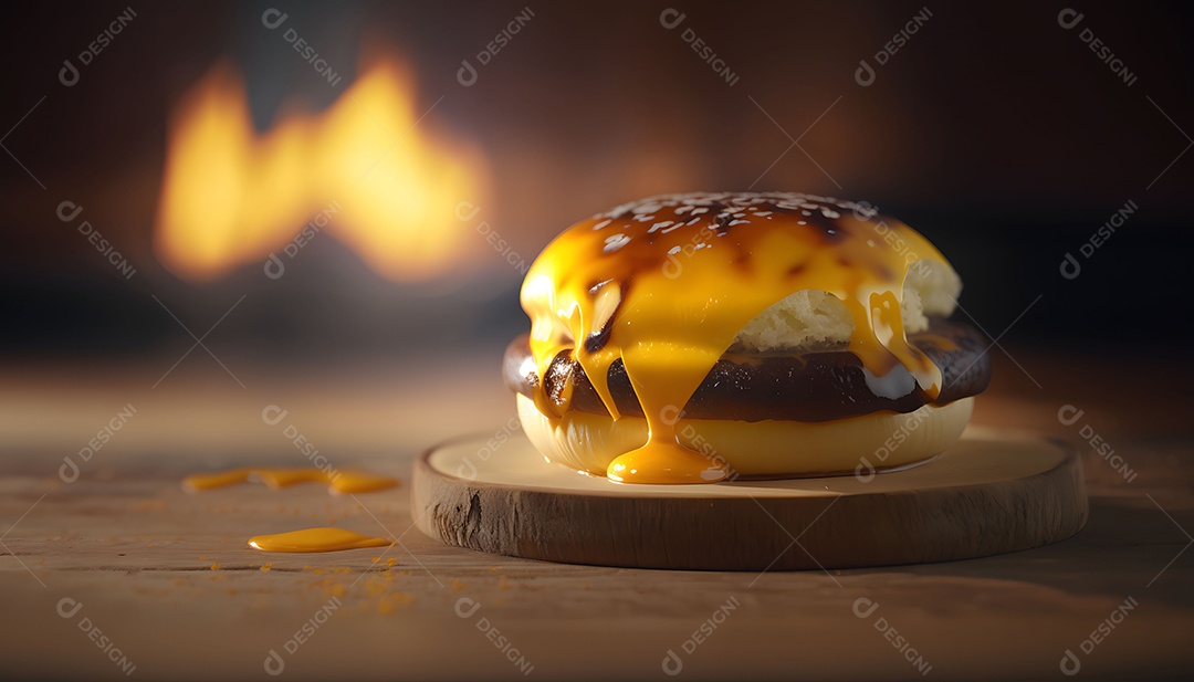 Hambúrguer Com Queijo Derretido Imagem De Inteligência Artificial