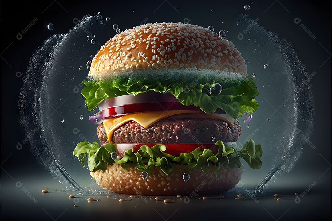 Hambúrguer Realista Imagem De Inteligência Artificial