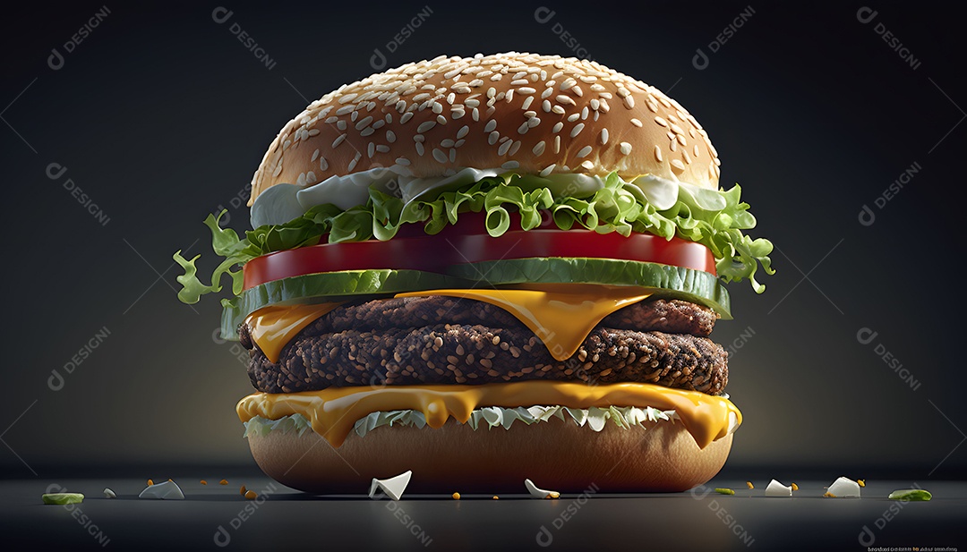 Hambúrguer Realista Imagem De Inteligência Artificial