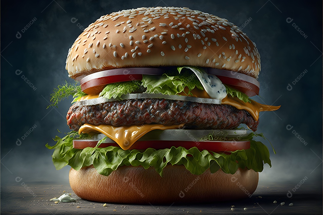 Hambúrguer Realista Imagem De Inteligência Artificial