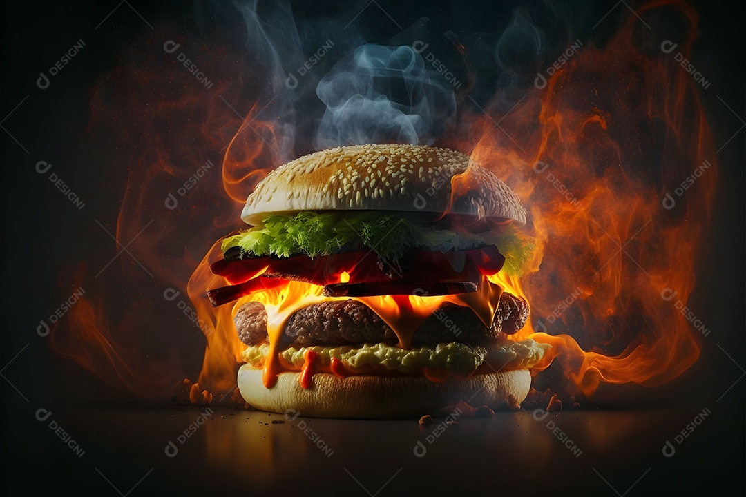 Delicioso Hambúrguer Realista Imagem De Inteligência Artificial