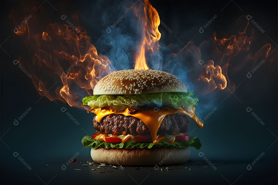 Delicioso Hambúrguer Realista Imagem De Inteligência Artificial