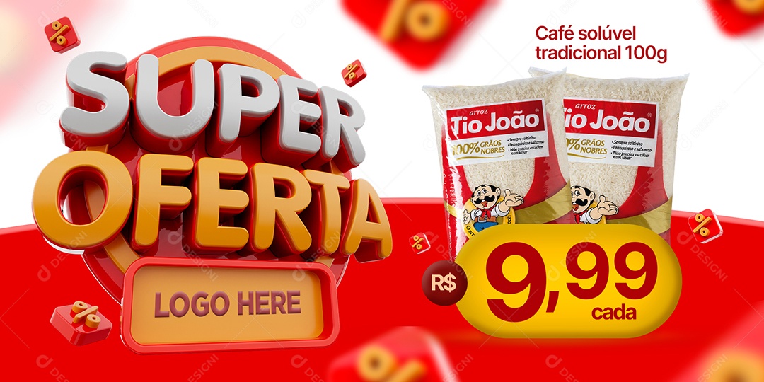 Social Media Banner Super Oferta Supermercado  PSD Editável