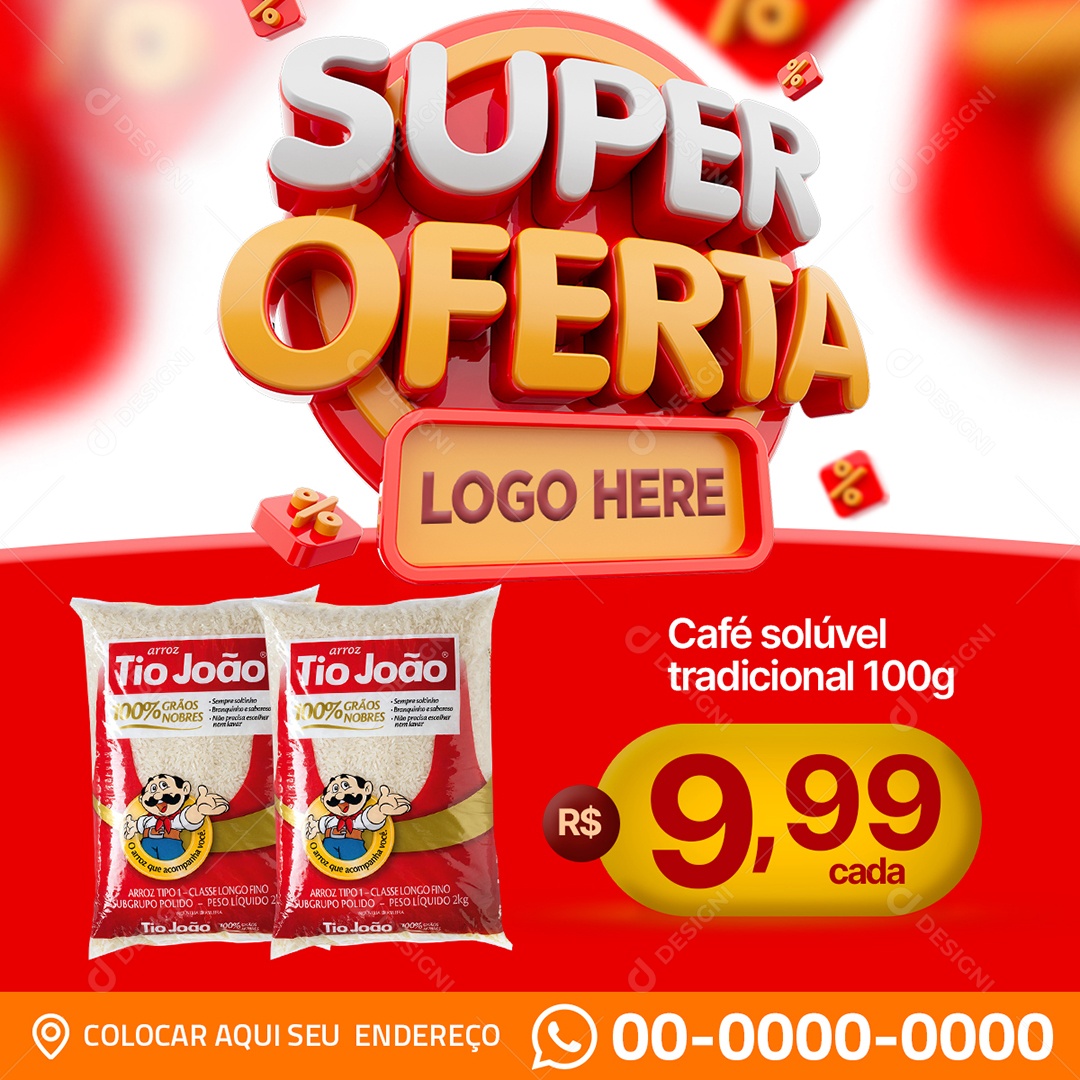 Social Media Super Oferta Supermercado PSD Editável