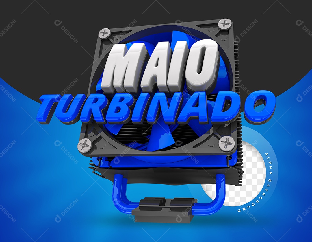 Selo 3D Para Composição Maio Turbinado PSD