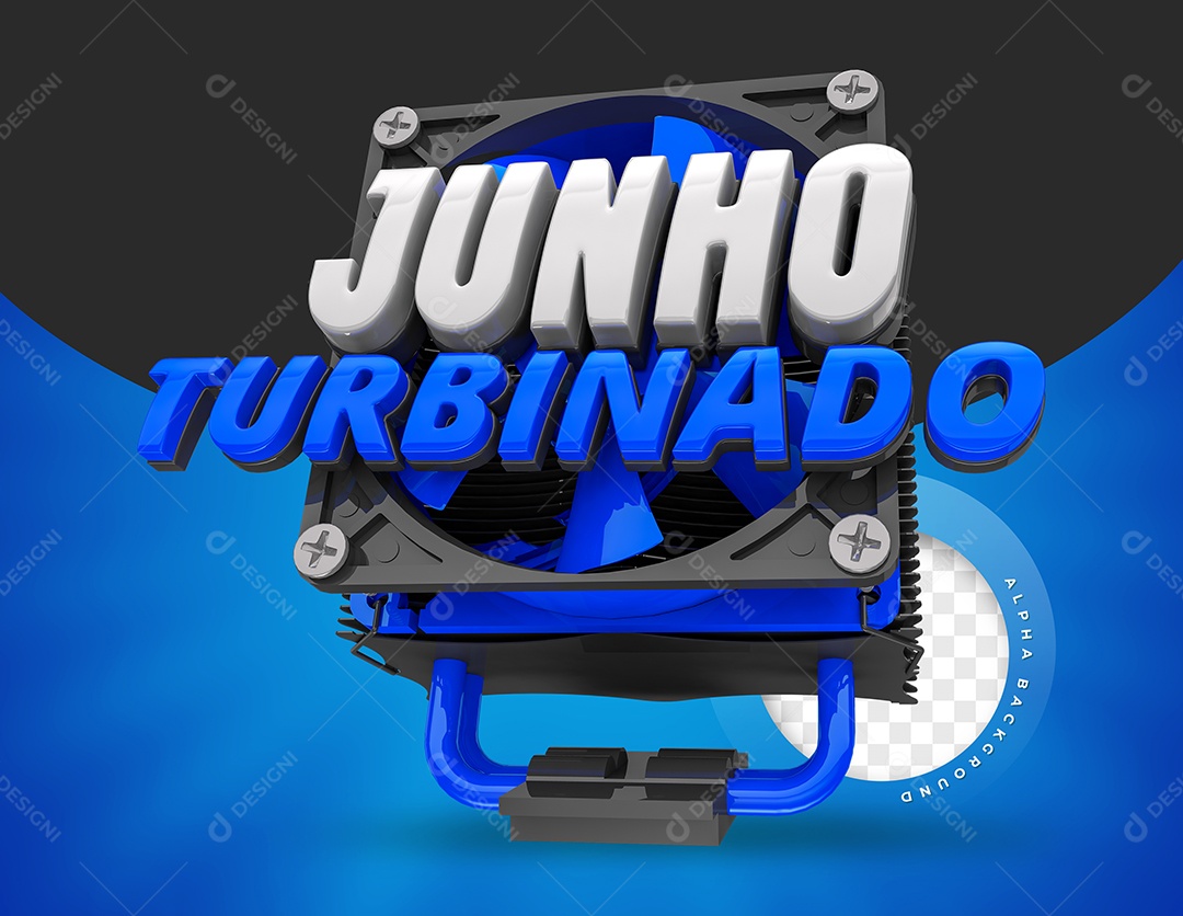 Selo 3D Para Composição Junho Turbinado PSD