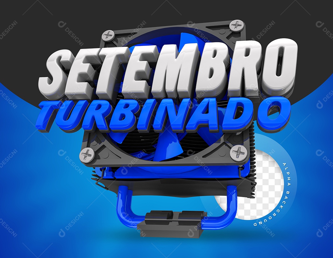 Selo 3D Para Composição Setembro Turbinado PSD