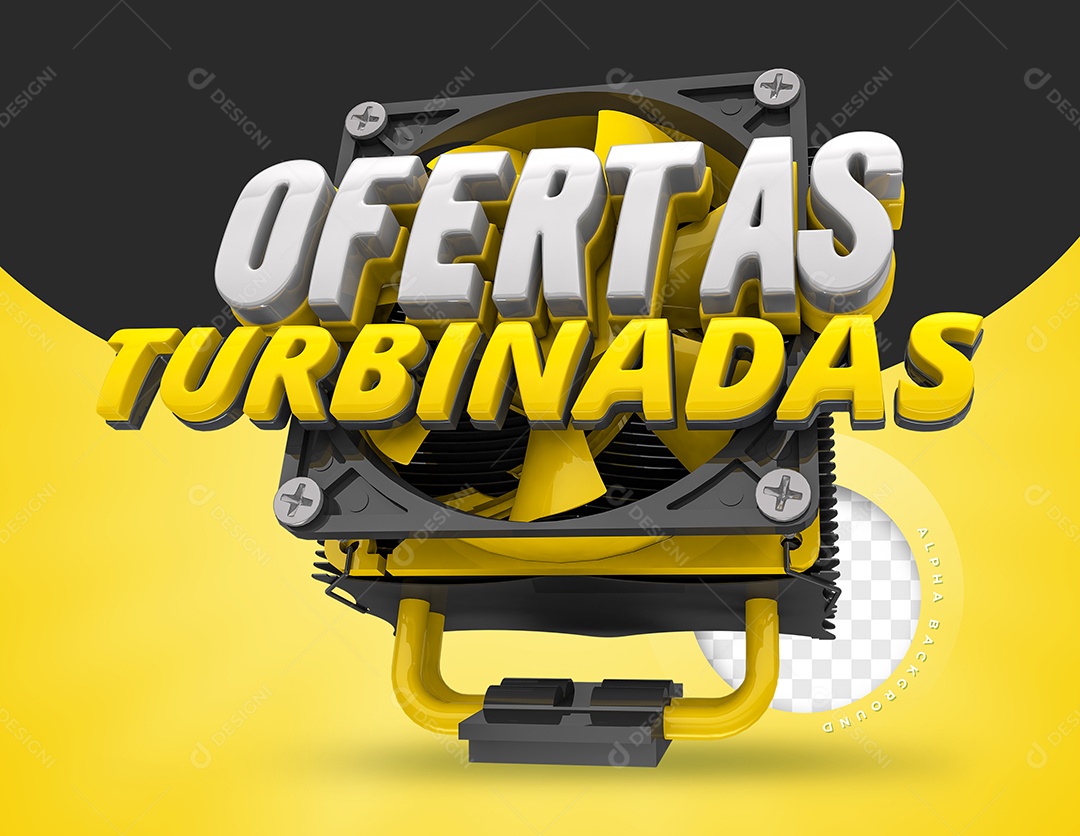 Selo 3D Para Composição Ofertas Turbinadas PSD