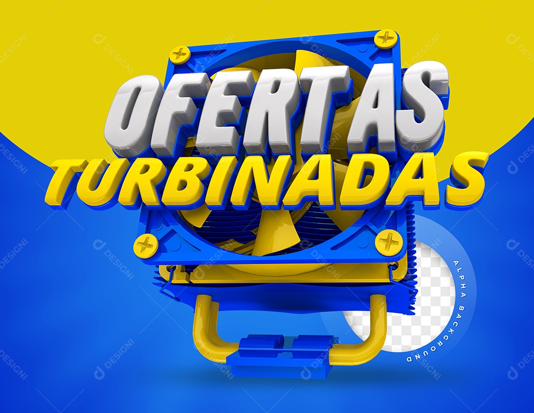Selo 3D Para Composição Ofertas Turbinadas PSD