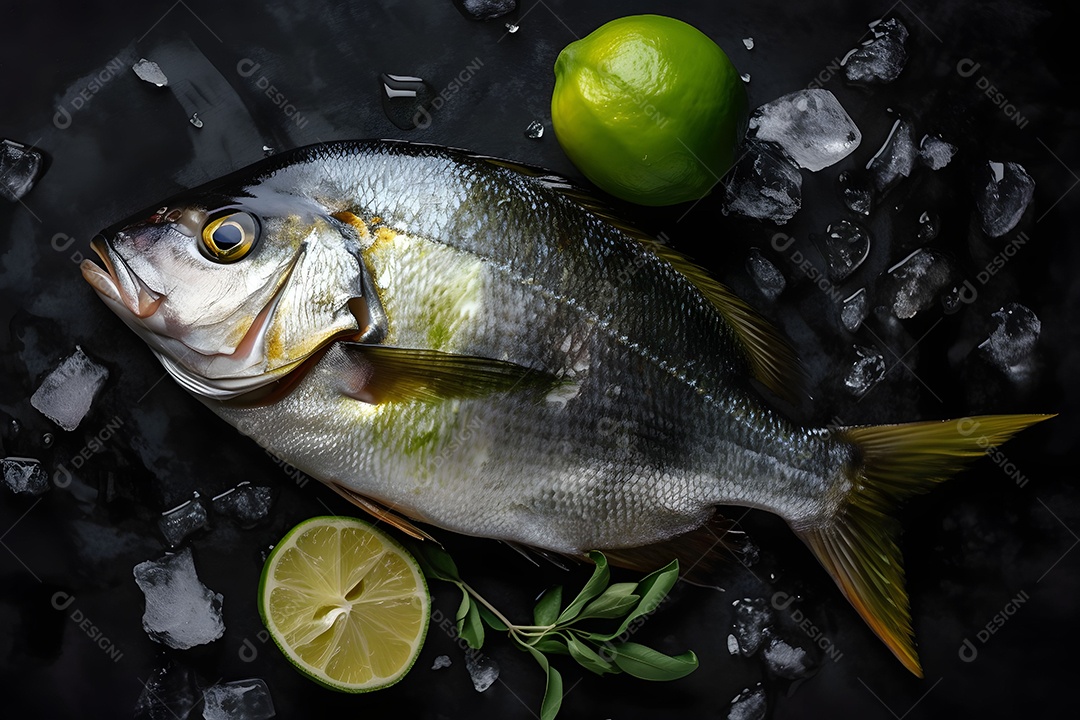 Peixe Fresco Realista Imagem Inteligência Artificial