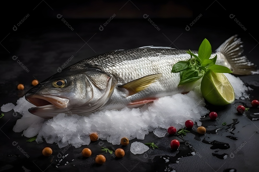 Peixe Fresco Realista Imagem Inteligência Artificial