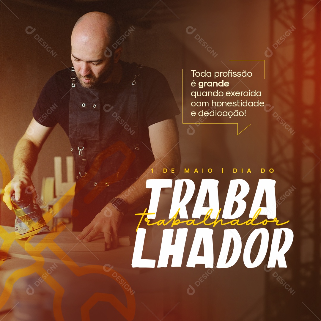 Dia do Trabalhador 1 de Maio Social Media PSD Editável