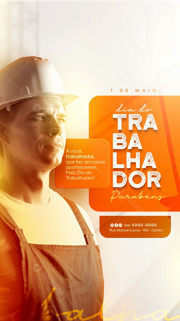 Story Dia do Trabalhador 1 de Maio Social Media PSD Editável