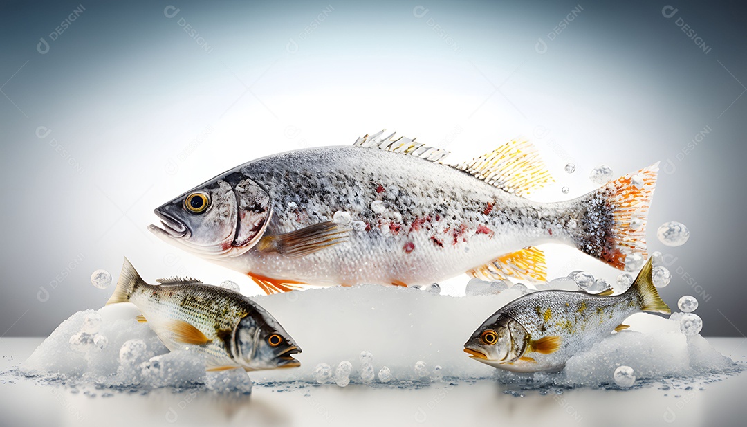 Peixe Cru Realista Imagem Inteligência Artificial