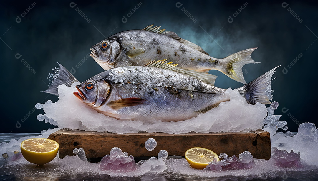 Peixe Cru Realista Imagem Inteligência Artificial