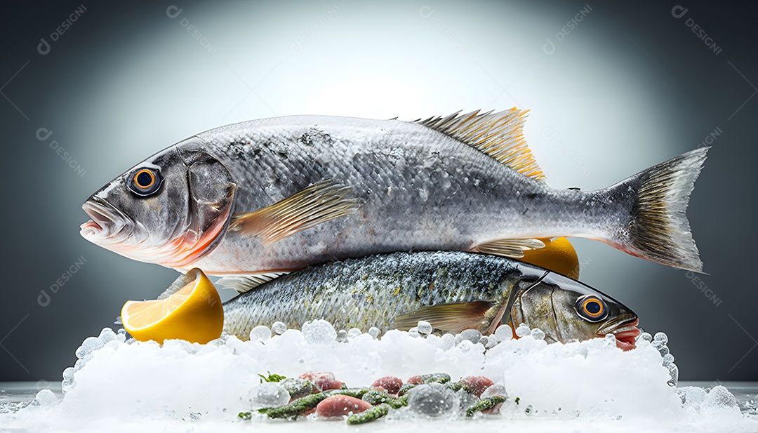 Peixe Cru Realista Imagem Inteligência Artificial