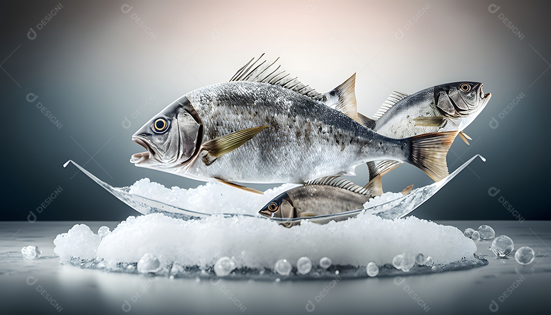 Peixe Cru Realista Imagem Inteligência Artificial