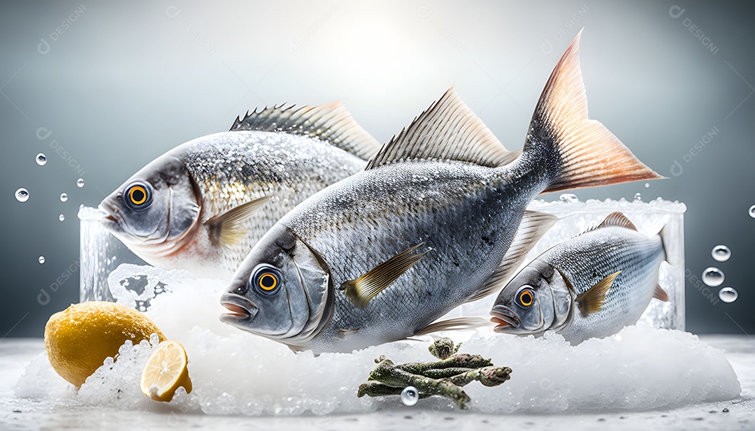 Peixe Cru Realista Imagem Inteligência Artificial