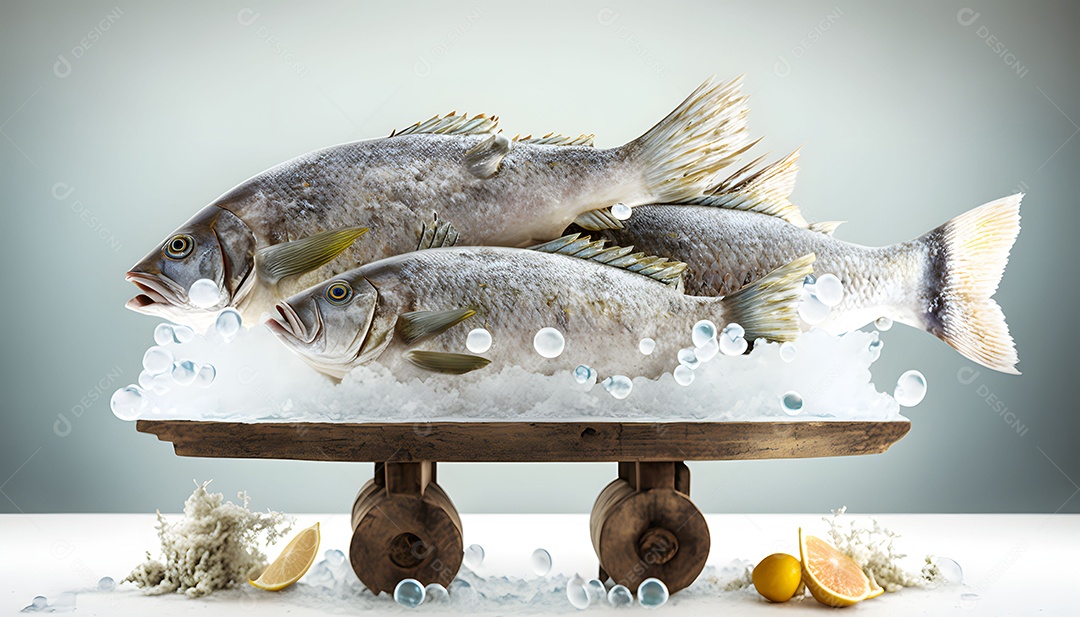 Peixe Cru Realista Imagem Inteligência Artificial