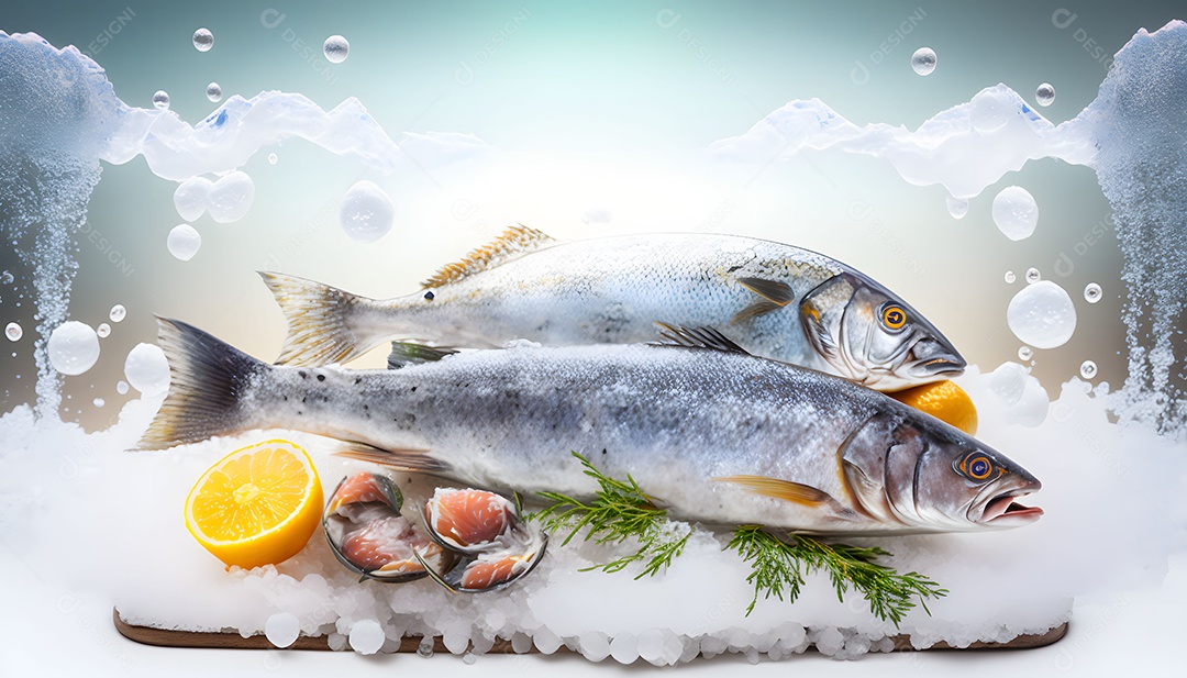 Peixe Cru Realista Imagem Inteligência Artificial