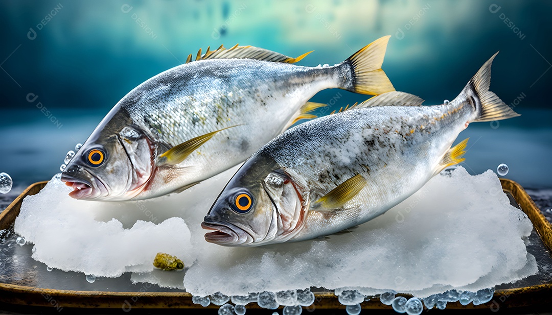 Peixe Cru Realista Imagem Inteligência Artificial