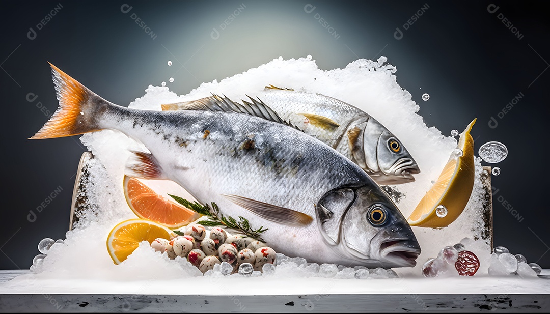 Peixe Cru Realista Imagem Inteligência Artificial