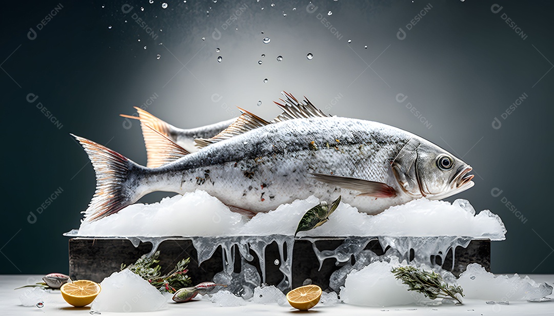 Peixe Cru Realista Imagem Inteligência Artificial