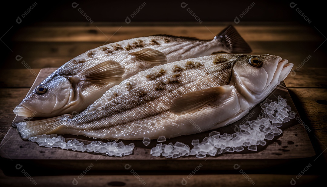 Peixe Cru Realista Imagem Inteligência Artificial