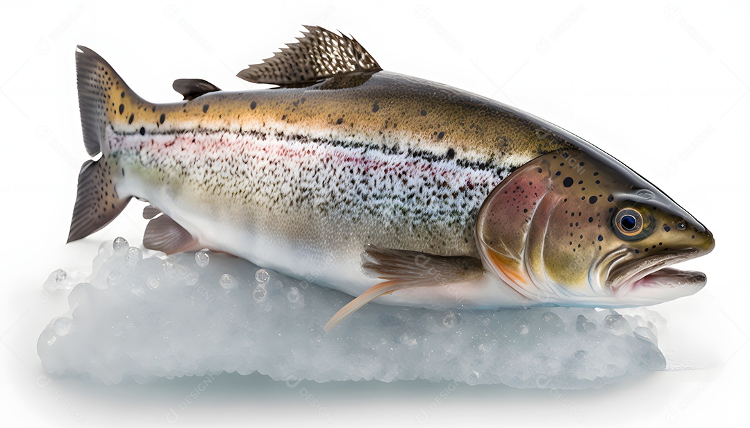 Peixe Congelado Realista Imagem Inteligência Artificial