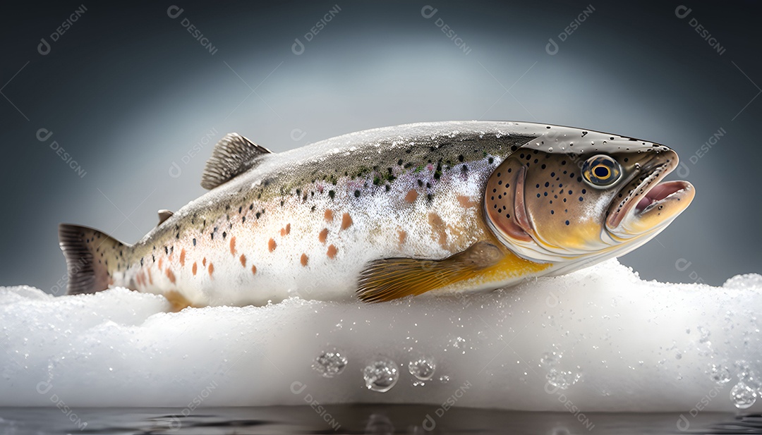 Peixe Congelado Realista Imagem Inteligência Artificial